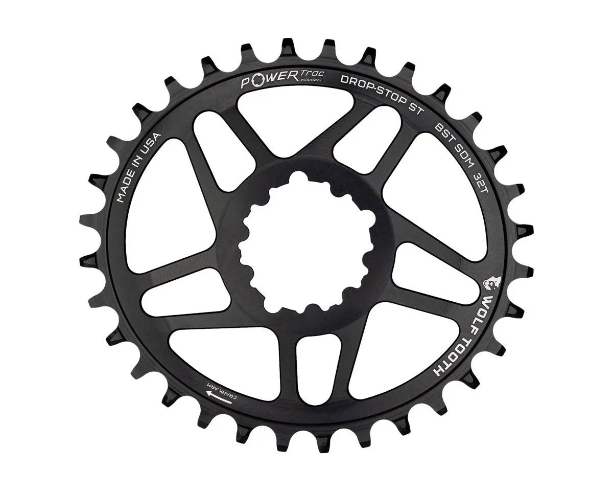 Wolf Tooth Components SRAM Direct Mount Elliptical Chainring (Black) (Drop-Stop ST) (Single) (3mm Offset/Boost) (34T)